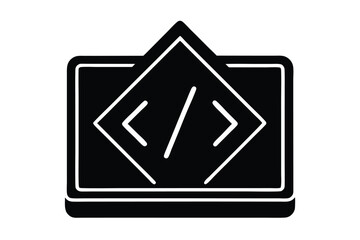 icon representing programming and website development showing code snippets symbol