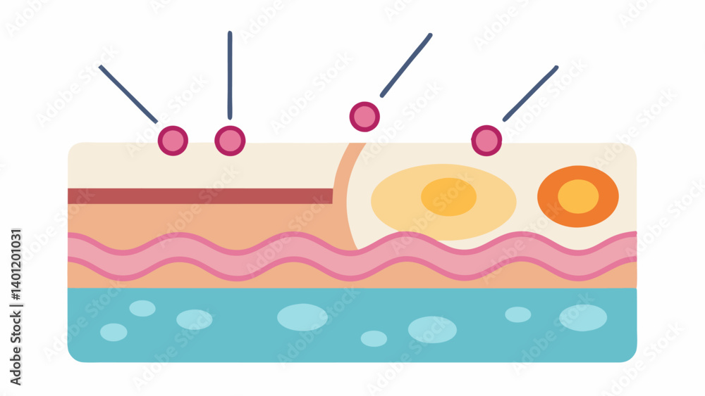 Layered Skin Diagram A crosssection view of the skin layers with arrows ...