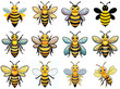 © SAMIULLAH - Bee vector illustration isolated on white background.