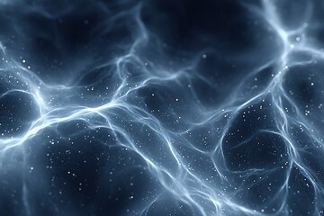 Wall Mural - electric blue abstract background with glowing lines and particles creating a dynamic energy flow