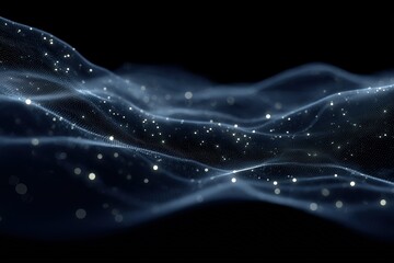 Wall Mural - mystical waves of light create a mesmerizing digital landscape in a dark setting