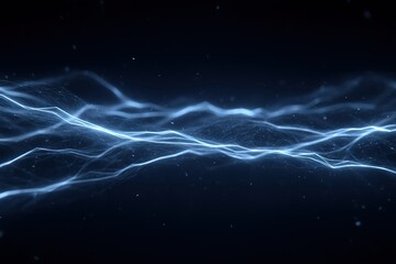 Wall Mural - dynamic blue light waves flowing across a dark background creating an energetic visual effect