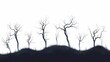 © manjula - Eerie Trees Silhouette. Abstract Nature Landscape in Moody Black and White