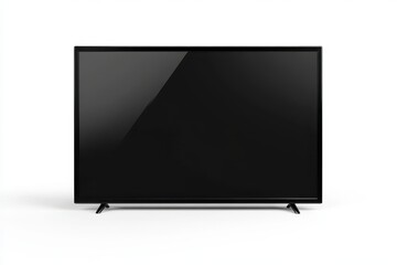 Wall Mural - Flat screen television on stand isolated on white background