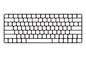 black silhouette keyboard layout illustration for designers and developers