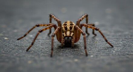 Close Up Spider Isolated on White - A detailed close-up of a spider, showcasing its intricate body patterns and eight legs. The symbolizes nature, detail, macro , wildlife, and creepy crawlies