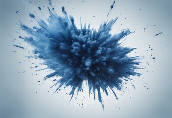 Wall Mural - background explosion white blue isolated ink paint fire abstract splash colours closeup black powder