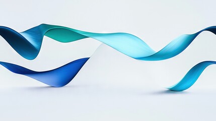 Wall Mural -   Blue waves on two white backgrounds