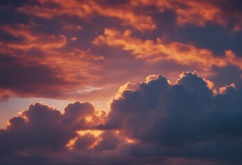 Wall Mural - blue sky colorful amazing clouds deep beautiful sunset epic pink beauty nature magenta orange dawn s