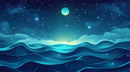Wall Mural - galactic shimmering ocean
