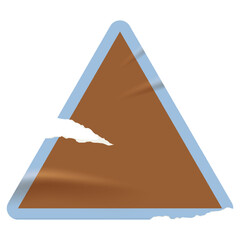 Wall Mural - vintage blue and brown triangle sticker with a ripped paper edge. retro promotional blank element wi