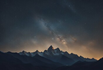 Wall Mural - stars starry sky night mountains only deep abstract sparkle twinkle astronomy summer landscape tree 