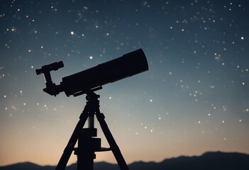 Wall Mural - sky starry telescope silhouette milky way space star science fiction light element fantasy universe 
