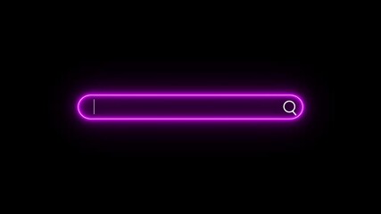 Neon line Search Bar With Magnifying Glass Animation Green Screen for Website SEO and Internet Optimization. 4K Resolution