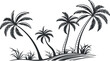 © AK - Tropical Palm Tree Vector Illustration – Summer Beach Silhouette Design