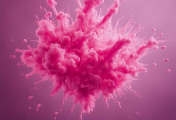 Wall Mural - explosion color water acrylic ink pink burst dripped artistic chemical art concept abstract flow fan