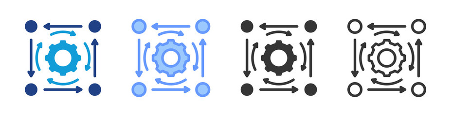 Fototapete - Strategic Alignment icon set multiple style collection