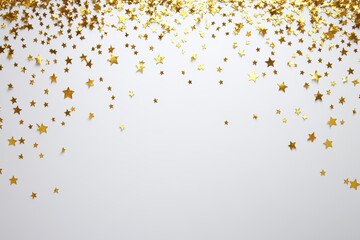 Wall Mural - a white background filled with numerous gold stars shining brightly.