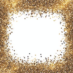 Wall Mural - shimmering gold glitter backdrop featuring a blank white center for versatile use.