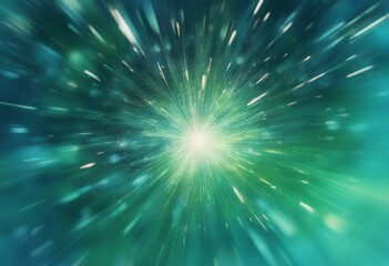 Wall Mural - background green explosion blue star abstract sparkle explode festive shiny glow lens christmas part