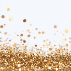 Wall Mural - a shimmering gold glitter texture set against a clean white background.