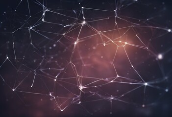 Wall Mural - dark structure connection space background dots low polygonal poly abstract lines connecting datum w