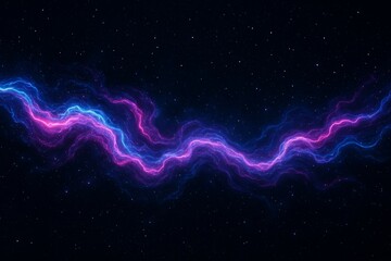 Wall Mural - vibrant blue and pink nebula energy wave against starry space background