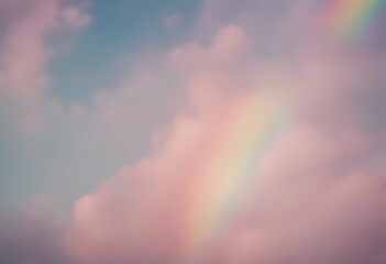 Wall Mural - color soft sweet rainbow sky pastel cloudy background blue heaven atmosphere freedom withering dream