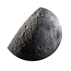 Wall Mural - The image displays a detailed view of a moon, showcasing its surface features and cratered landscape.