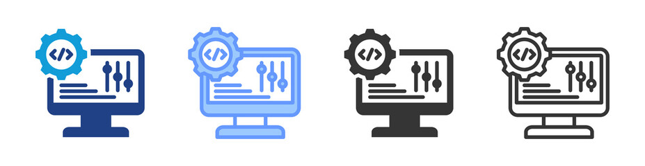 App Developer icon set multiple style collection