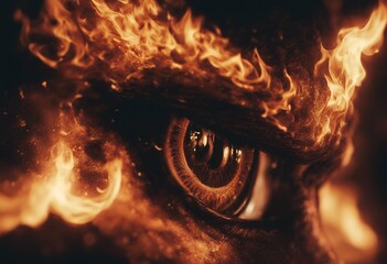 Wall Mural - fire dark flames blazing demon background artwork eyes black reptile explosion eye energy colourful 