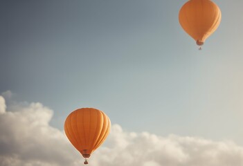 Wall Mural - orange balloon air sky beautiful airship hot freedom leisure colourful float blue celebration heat ballon fun lift background ballooning isolated adventure colours bright high inflate aircraft flight