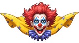 Cheerful clown illustration head portrait