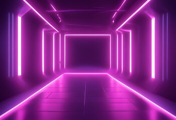 Wall Mural - fashion laser reality neon abstract background show arch lines virtual portal lights ultraviolet pur