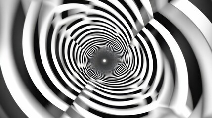 Poster - Hypnotic black and white spiral illusion creates a sense of depth and movement with optical lines