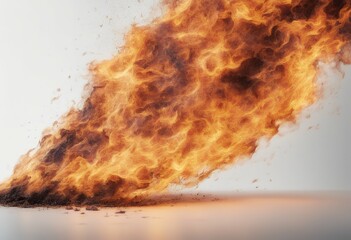 Wall Mural - fire fiery white line excellent set created background surface horizontal large flames elements burn