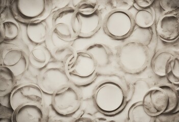 Poster - white vintage distressed grunge faded texture pattern rings geometric circle background old design p