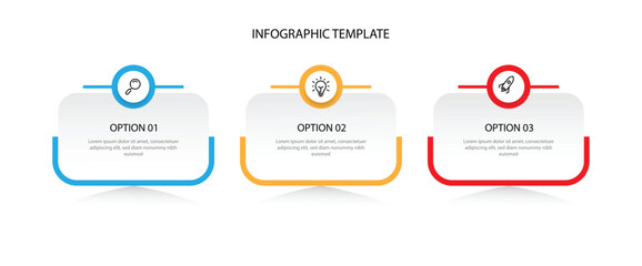 Aufkleber - Design template infographic vector element with 3 step and icons