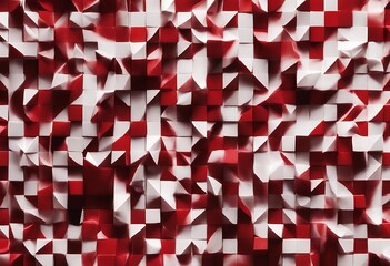 Poster - red background squares rectangles shapes white geometric textured dark hues black random abstract tr