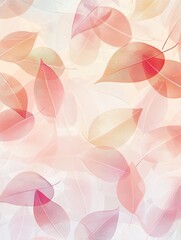 Aufkleber - Pastel leaf pattern with soft natural background capturing organic curves and delicate hues for a serene atmosphere