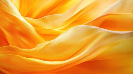 A close-up view of flowing, golden yellow fabric.