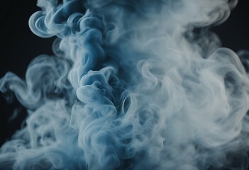 Wall Mural - light blue black smoke background cyan shape steam dark blank nobody abstract studio gothic design evening mist copy space fog fractal darkness horror suspense night mystery cigarette mystical white