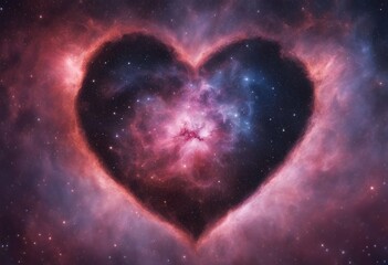 Wall Mural - shaped nebula galaxy heart love astrological symbol star valentine nubes astronomy 14-feb cosmic uni