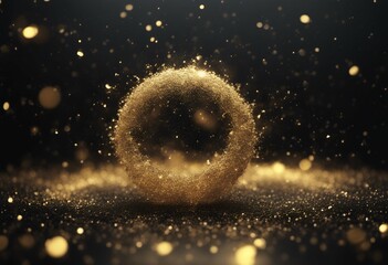 Wall Mural - bang big background stars beautiful space abstract golden particles glittering dust black shining ga