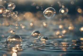 Wall Mural - bubbles water ascending background blister abstract fresh drink drinking bead air bubble release sur