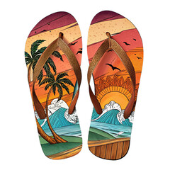 flip flops on a beach