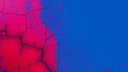 Canvas Print - vibrant cracked texture with color splashes