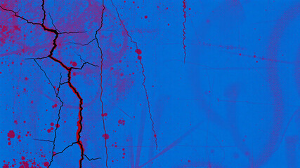 Canvas Print - vibrant cracked texture with color splashes
