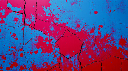 Canvas Print - vibrant cracked texture with color splashes