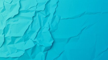 Canvas Print - vibrant teal crumpled paper texture background